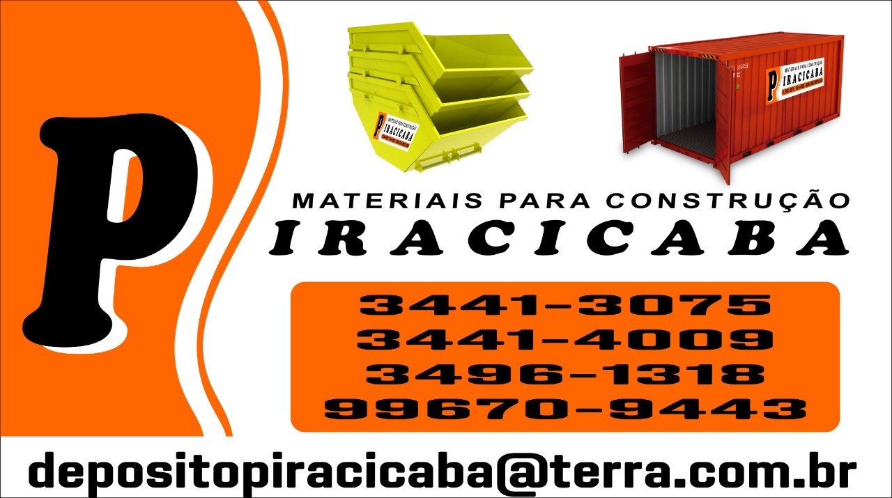 DEPOSITO DE MATERIAS PARA CONSTRUÇAÕ PIRACICABA -- Atenção, você que vai construir ou reformar No Piracicaba Materiais para Construção, você encontra tudo do básico ao acabamento — com qualidade, preço justo, entrega facilitada e aquele atendimento que só quem entende do assunto pode oferecer... e tem mais: também trabalhamos com locação de caçambas e containers, pra deixar sua obra ainda mais prática e organizada. E o melhor: você parcela tudo no cartão SEM JUROS! Estamos te esperando na Rua Marília, número 3080. Piracicaba Materiais para Construção — tradição e confiança pra sua obra sair do jeito que você sempre sonhou! Vem pro Piracicaba!